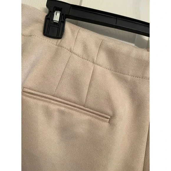 Ann Taylor Kate Women's Faux Suede Wide Leg Pants Cream High Rise Size XL - Picture 8 of 14
